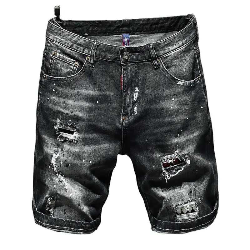 Wholesale custom High quality jeans shorts Men's straight denim pants boys short denim jeans wholesale 2024