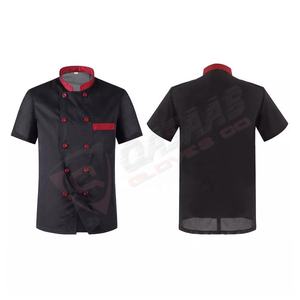 Abrigo de Chef de manga corta, chaquetas de Chef para cocina, repostería, camarero, catering, color rojo y negro - Product Image 2