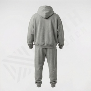 Ensemble de survêtement unisexe en coton de haute qualité pour hommes, survêtement à manches longues en gros, logo personnalisé, style d'hiver, ensemble de course pour la salle de sport - Product Image 2