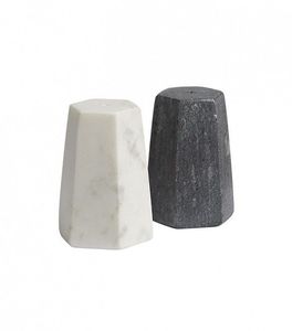 Juego de Salero y Pimentero de Mármol Geométrico, Gris Blanco, Diseño Único, Piedra Natural de Alta Calidad, Elegante Utensilio de Cocina para Mesa de Comedor - Product Image 1