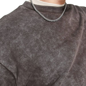 Haute ODM coton lavage à l'acide col rond plaine Offre Spéciale meilleure qualité nouveau Style hommes sweat chemise coton polaire personnalisé sweat - Product Image 3