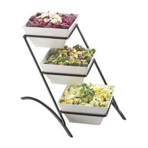 ชั้นวางโชว์ขนมหวานคัพเค้กโลหะขนาดใหญ่สำหรับร้านอาหารร้านกาแฟและบ้านที่มีรายละเอียดทางศิลปะและขัดเงา - Product Image 1