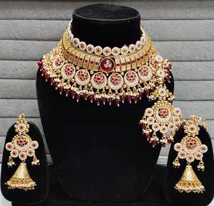 Collier ras de cou vert Kundan inspiré de Sabyasachi, bijoux de mariée pakistanais, collier traditionnel Polki Kundan, collier en moissanite - Product Image 2