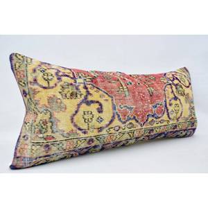 Oreiller Kantha en laine patchwork multicolore 16x36 pouces Technique tissée - Product Image 3