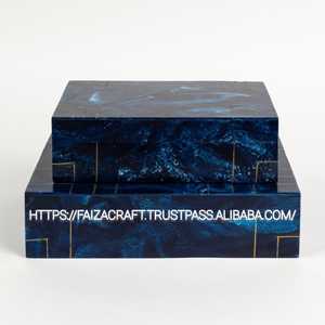 Boîtes à bijoux en résine à rayures avec incrustation d'os, boîtes à bijoux décoratives en résine MDF, incrustation durable et élégante - Product Image 2