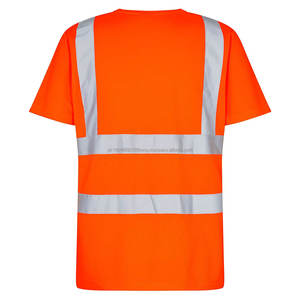 Camisetas de Trabajo de Seguridad Hechas a Medida, Camisetas de Algodón con Reflectores, Camiseta de Construcción Naranja, Camisetas Reflectantes de Seguridad para Exteriores - Product Image 4