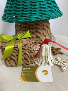 Adorno de ratán Decoraciones navideñas Árbol de ratán Regalos Juguete Bebé Niños Regalo Cesta Estrellas de ratán Árbol de Navidad Decoración colgante - Product Image 4