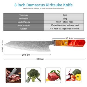 Couteau de chef de cuisine professionnel damas japonais à lame tranchante fixe Service OEM ODM de qualité supérieure personnalisé en gros - Product Image 2