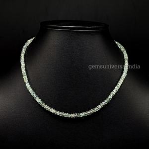 Collar de cuentas Rondelle facetadas de Aguamarina de musgo raro, collares de cuentas de Aguamarina para mujer, Gargantilla hecha a mano, collar de regalo a granel - Product Image 4