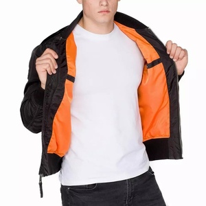Cazadora bomber de gran tamaño para hombre con puños acanalados de ajuste relajado y tela ligera para la moda urbana - Product Image 3