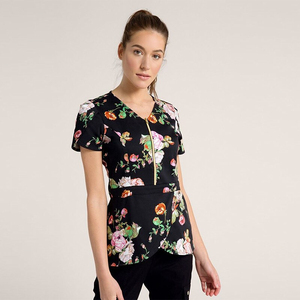 Uniforme de enfermera con estampado informal para mujer, uniforme quirúrgico con cuello en V, camisetas de manga corta, uniformes quirúrgicos, ropa de mujer - Product Image 2
