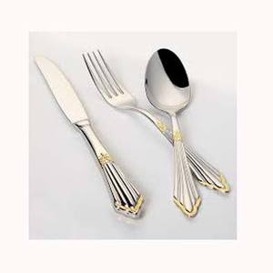 Personalizar plata níquel acero inoxidable único creativo oro diseño Handel Acero inoxidable lujo Hotel boda cubiertos conjuntos - Product Image 1
