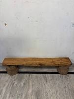 Banc en bois japonais Wabi-Sabi, banc bas zen, siège en bois massif récupéré, plateforme minimaliste, décoration rustique, meubles