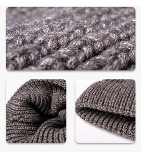 หมวกบีนนี่ผ้าฝ้ายถัก100% สำหรับฤดูหนาวหมวกบีนนี่อบอุ่นปักโลโก้ได้ตามต้องการหมวกถักธรรมดาสำหรับเดินทาง - Product Image 4