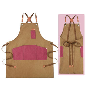 Tablier en coton de haute qualité Logo personnalisé Chef de cuisine Barista Tablier en toile Tablier de salopette de jardin réglable pour barbecue - Product Image 3