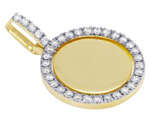 Classique De Luxe Circale Moissanite Diamant Clouté En Argent Sterling 925 Hip Hop Photo Pendentif Pour Hommes Femmes - Product Image 2