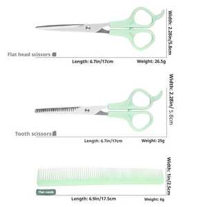 Kit profesional de corte de pelo de peluquero de acero inoxidable de 6,7 pulgadas, tijeras de adelgazamiento, peine y tijeras, herramienta profesional para adelgazar el cabello - Product Image 3
