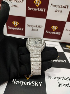 Montre en diamant Moissanite de 40mm de haute qualité pour unisexe du fabricant indien disponible au prix de gros - Product Image 3