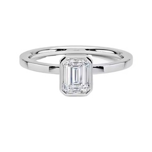 Bague Solitaire classique en argent Sterling 925 coupe radiante diamant cultivé en laboratoire bague de fiançailles unisexe IGI certifié - Product Image 3