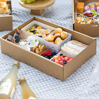 Scatola di Carta per Insalata, Bento, Pranzo, Festa, Vendita all'Ingrosso, Scatola per Snack e Frutta, Scatola da Campeggio e Picnic in Carta Kraft con Finestra in PVC