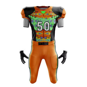 Tenues de football américain d'été fabriquées par des professionnels, durables, anti-rides et antibactériennes, en spandex/nylon pour hommes - Product Image 2