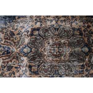 Turkish Small Rug, 2.3x2.4 ft Vintage Rug, <b>Brown</b> <b>Wool</b> Rug - Product Image 4