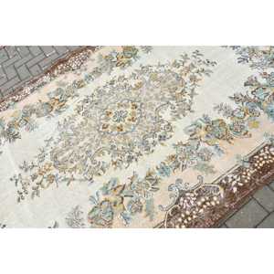 Alfombra Turca de 5.7x9.4 pies, Alfombra Grande Vintage, Alfombra Marrón Ombré - Product Image 5