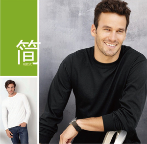 Nouveauté T-Shirt Homme 180GSM 100% Coton Solide Chemises à Manches Longues pour Hommes Blanc Casual O-Neck Luxury T-shirt pour hommes - Product Image 2