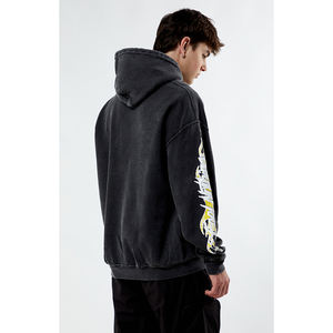 Sweat à capuche en molleton épais 100 % coton personnalisé OEM pour l'hiver avec motif en relief pour commandes en gros et marques - Product Image 3