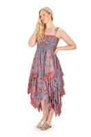 ROBE EN SOIE PETITE taille Sari indien Nouveau style bohème Déesse Mouchoir ourlet longue robe soyeuse Petite taille moyenne fée