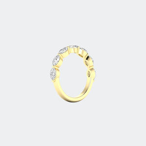 Bague demi-éternité sertie de diamants de laboratoire de 1,00 CTW, taille marquise, couleur D E F, pureté VVS VS, or blanc, or rose, bijoux pour femmes, Inde - Product Image 5