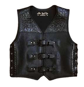 Chaleco de Cuero para Hombre, Estilo Urbano, con Bolsillo Tridimensional, Prenda Exterior de Invierno, Diseño Moderno, Personalizable - Product Image 5