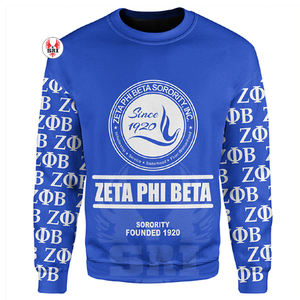 Zeta Phi เบต้าเสื้อกันหนาวแบบสวมหัวพิมพ์ลายที่กำหนดเองเสื้อสเวตเชิ้ตมีฮู้ดคอกลมของผู้หญิง - Product Image 6