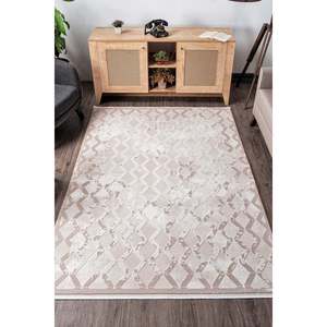 Tapis d'intérieur Elkenz 7558 beige moderne Netline Home Depot, 100% acrylique, anti-peluches, facile à nettoyer, durable pour la chambre à coucher, le bureau, les enfants - Product Image 1