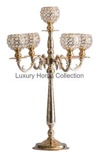 Candélabres en métal festif et de fête foudre et utilisation de pièce maîtresse décorative couleur or conception forgée fournitures d'articles artisanaux - Product Image 2