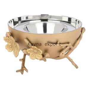 Support de luxe fait à la main avec motif de fleurs plaqué or décoration de table brûleur Bakhoor support de brûleur d'encens de parfum de maison - Product Image 3