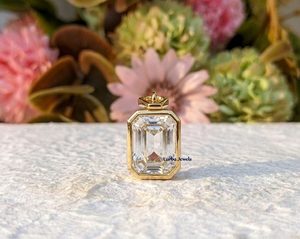 Lurba Jewels 2Ct Emerald Cut Lab Grown CVD Diamond Charm Wedding <b>Pendant</b> <b>Solid</b> 10K Yellow <b>Gold</b> IGI Certified Christian Luxury - Product Image 3