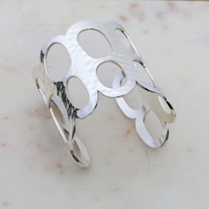 Bracelet jonc ouvert ajustable en laiton plaqué argent gravé pour femme, avec texte personnalisé, cadeau de bijoux – Meilleur prix - Product Image 6