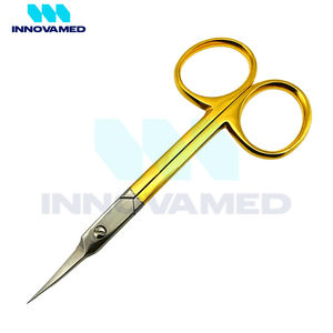 Lames pointues en acier inoxydable légères et faciles à utiliser Ciseaux à cuticules à poignée dorée pour droitier - Product Image 4