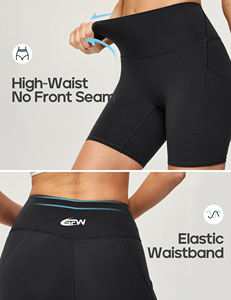 Cintura alta Acabado de secado rápido Adecuado para entrenamientos ligeros Mujeres Salón para entrenar Pantalones cortos de fitness Tela de punto suave - Product Image 6