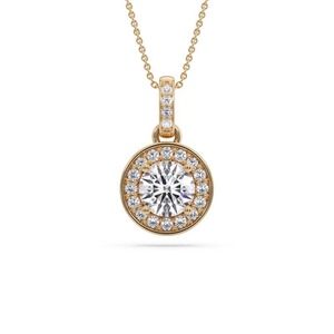 Colgante de Doble Halo con Diamante de Corte Ultra Redondo de 0.50 Ct, Diamante Cultivado en Laboratorio en Platino, para Bodas, Compromisos y Fiestas - Product Image 1