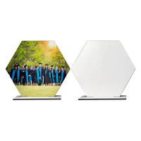 8/10 pouces personnalisable imprimable hexagone Photo Plaque bureau médias sociaux signe Sublimation blanc peint Technique