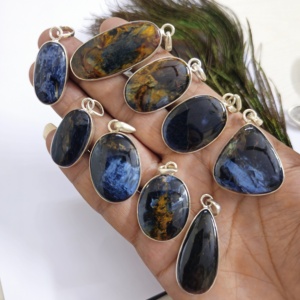 Piedra preciosa Pietersite natural 925 colgante de plata esterlina colgante de declaración colgante hecho a mano colorido completo fuego Pietersite - Product Image 2