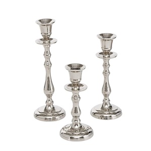 Candelabros chapados en oro de calidad superior Último diseño Metal 3-Royal Pillar Stand Boda Decorativo Impresión personalizada-Venta al por mayor - Product Image 2