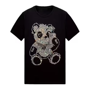 Camiseta Vintage al por Mayor para Mujer, Nueva Camiseta de Verano con Mangas y Pedrería, Transpirable para Otoño, para Damas - Product Image 1