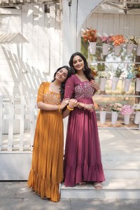 Vestido largo Anarkali DE TRABAJO bordado de diseñador de lujo para mujer, ropa de fiesta de boda Dupatta, traje completamente cosido que incluye Kurti Salwar - Product Image 6