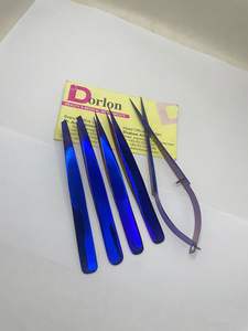 Pince à sourcils professionnelle Blue Plasma Pince à épiler à pointe pointue en acier inoxydable Ciseaux à ressort à sourcils de haute qualité - Product Image 3