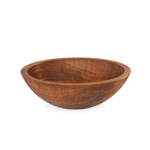 Ensaladera redonda de madera de lujo con acabado Natural, cuenco para servir alimentos, utensilios de cocina, cuenco de vajilla para uso diario - Product Image 1