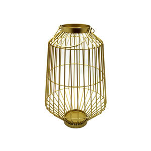 Nouvelle conception fil de fer lanterne avec lumière de thé doré fini bougeoir lanterne maison Table haut Halloween décoration à la main - Product Image 1