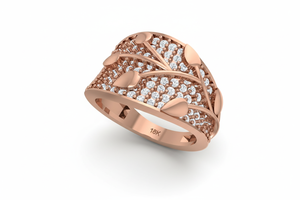 แหวนทอง 14K ประดับเพชร ลายฉลุ |   เพชรทรงบริลเลียนต์คัต 1.17 กะรัต - Product Image 3